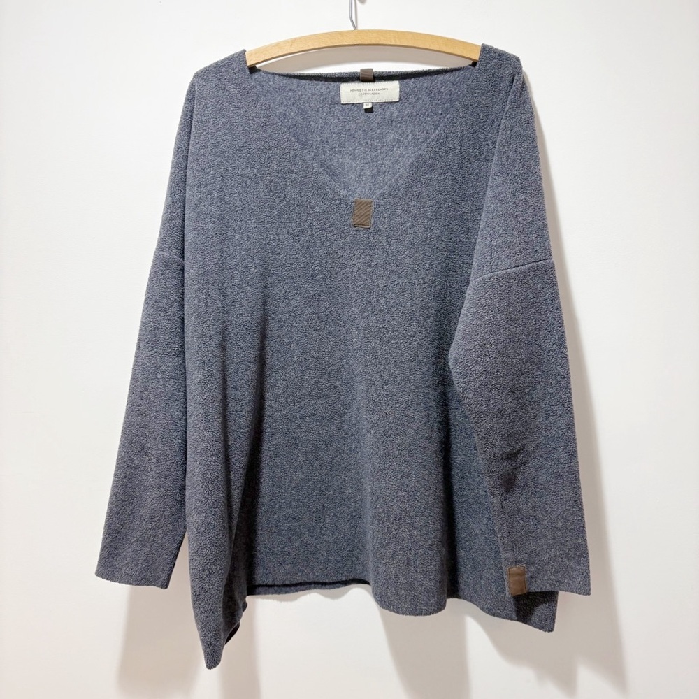 Henriette Steffensen Copenhagen Fleece Sweater Size Medium Gray Lagenlook Baggy